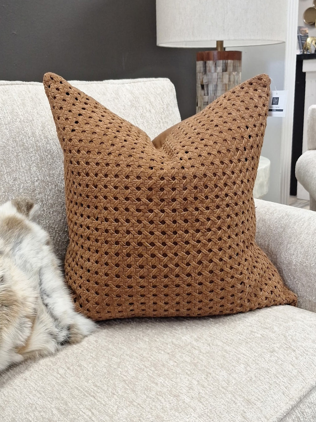 Heritage Leather Pillow- Camel