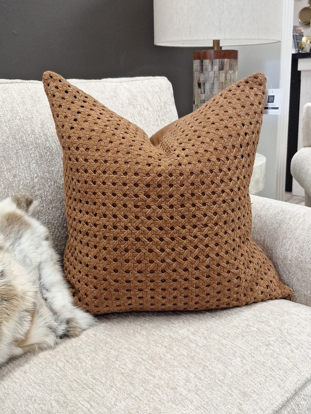 Heritage Leather Pillow- Camel