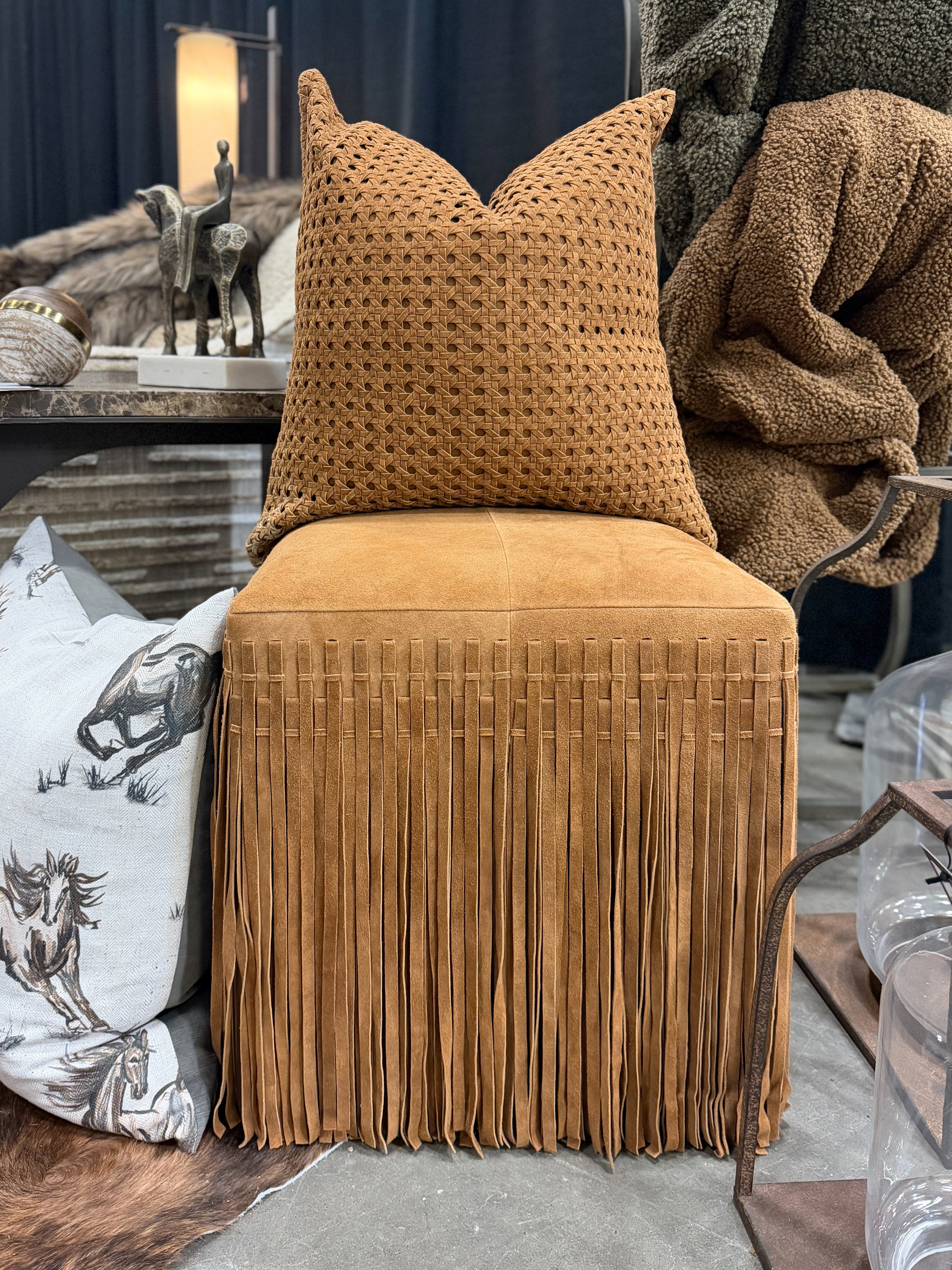 Heritage Leather Pillow- Camel