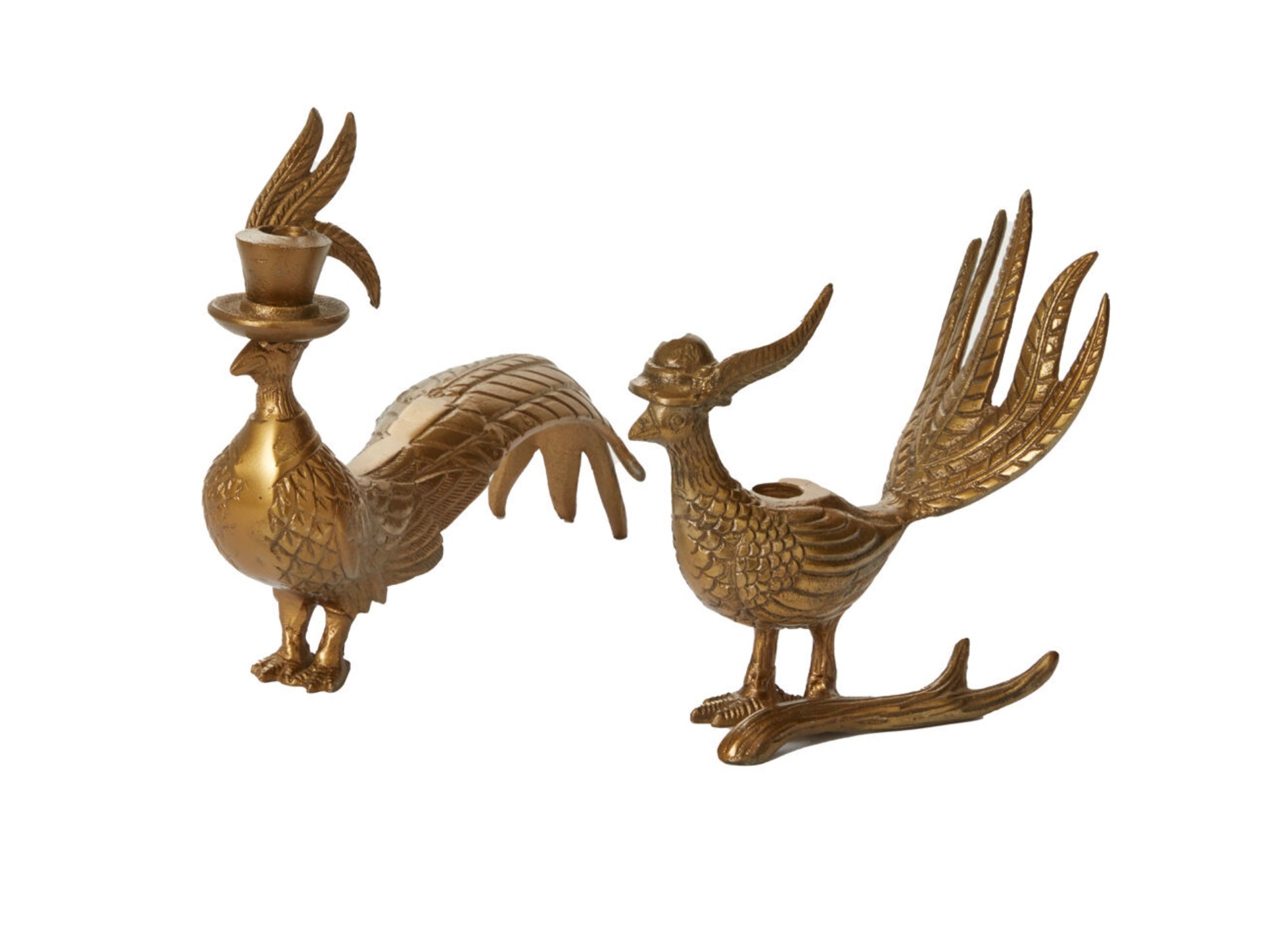 Pheseant Taper Candle Holders- Set of 2