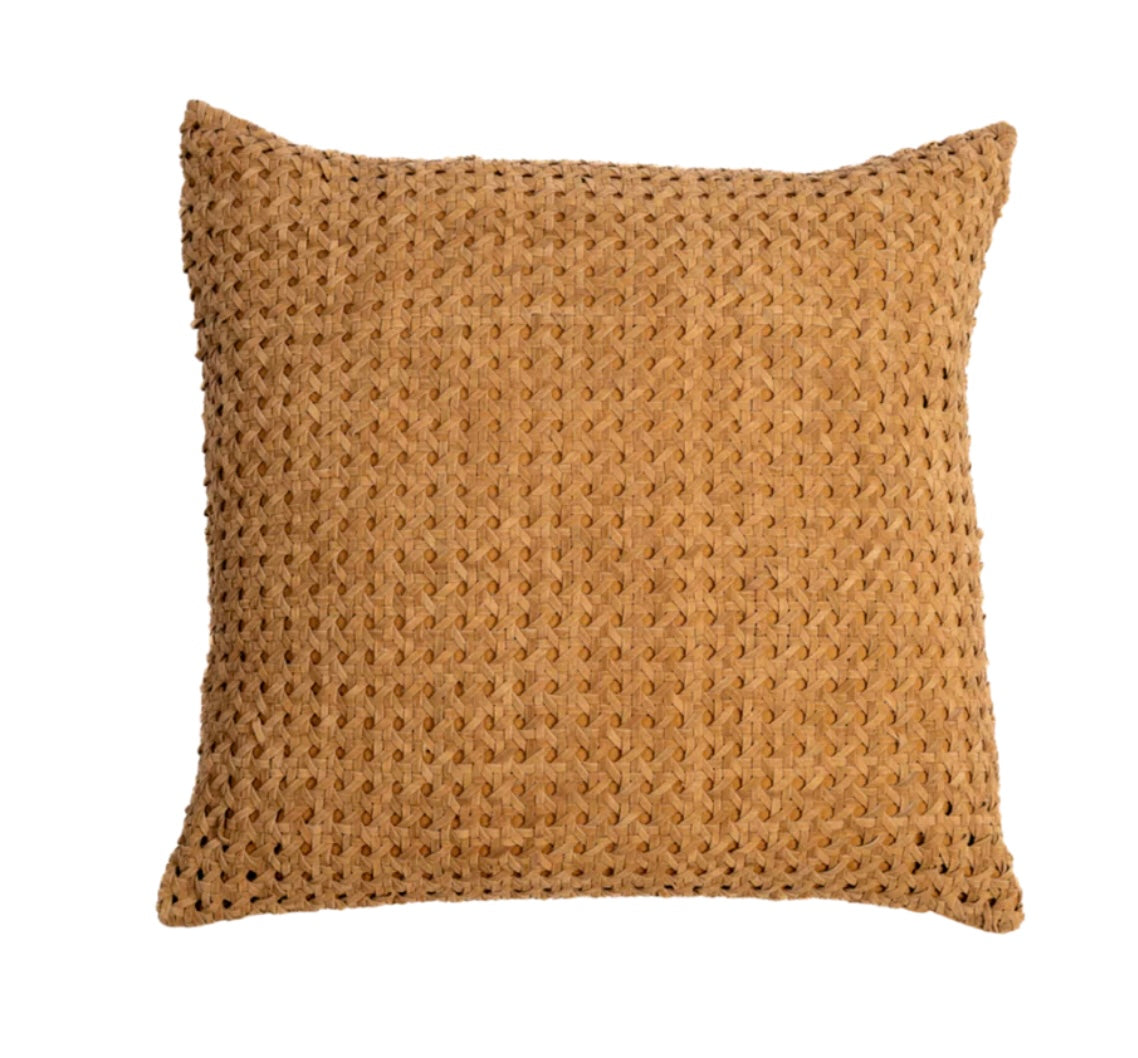 Heritage Leather Pillow- Camel