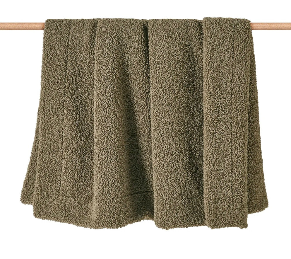 Fireside Boucle Throw- Mountain Sage