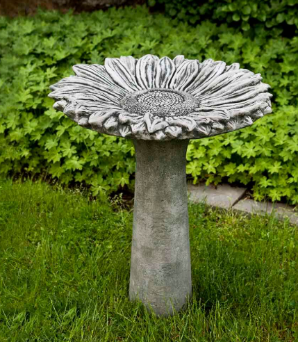 Sunlit Bronze Bloom Birdbath